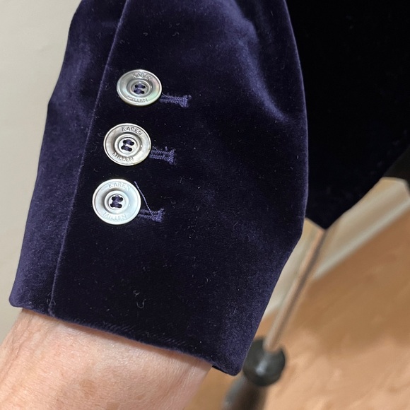 Karen Millen Deep Blue Velvet Dress with Chain Accent - Picture 10 of 16